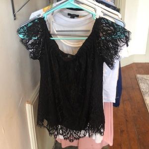 Black lacy blouse